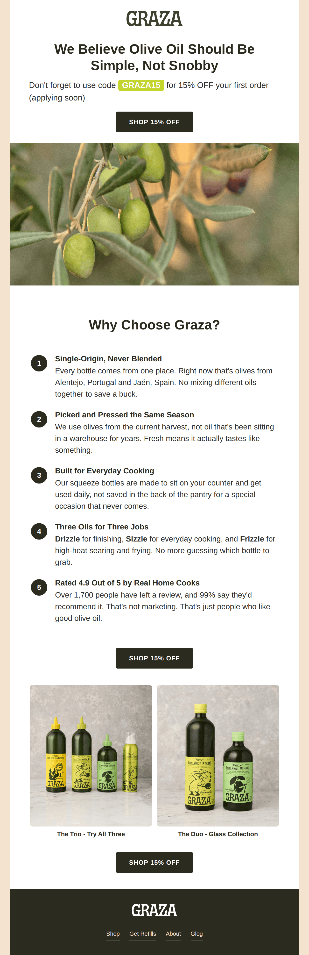 New Graza email 3, brand mission and USPs