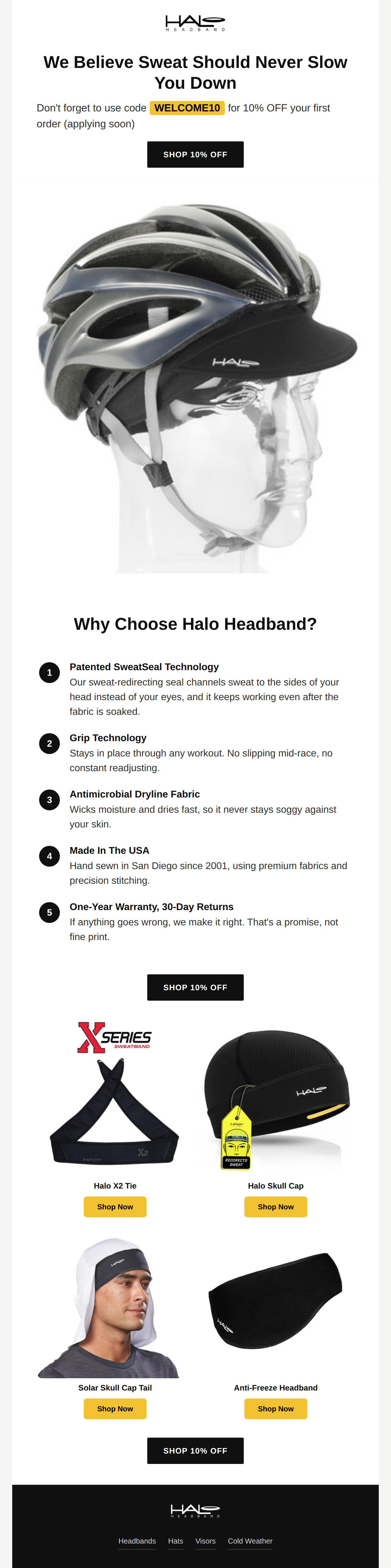 New Halo email 3, brand USPs