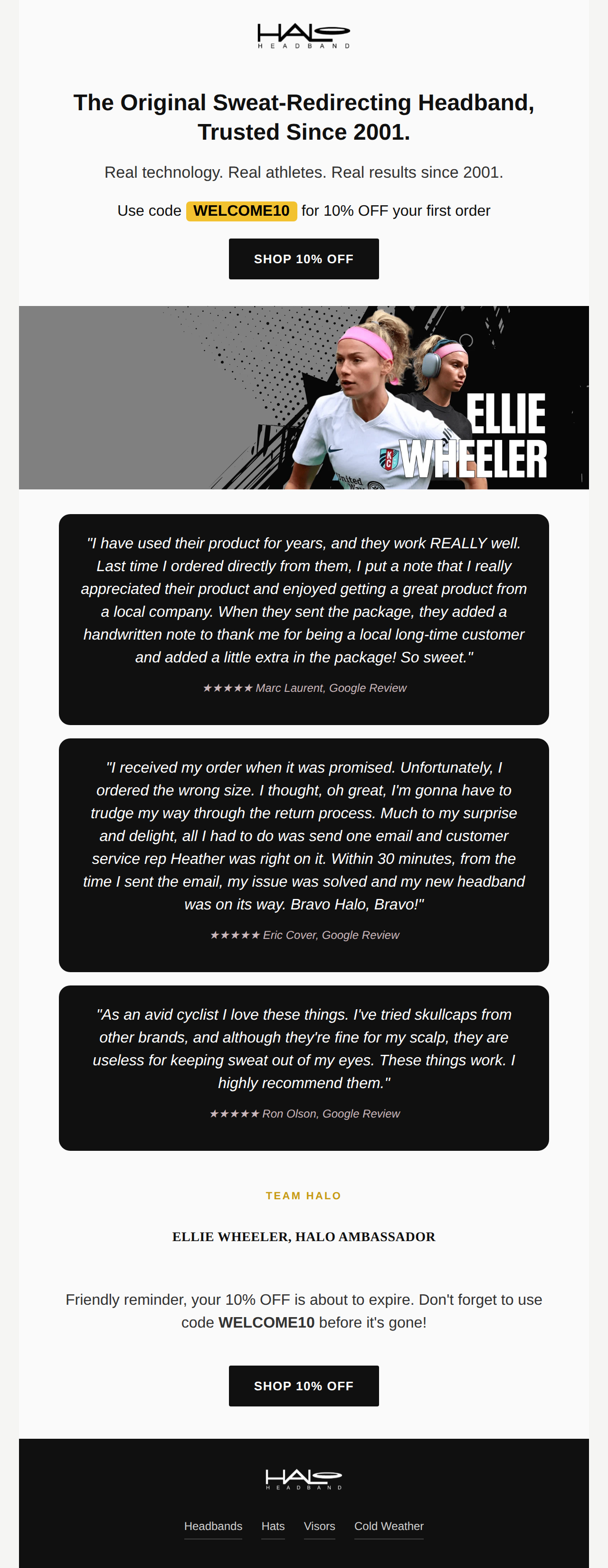 New Halo email 6, social proof