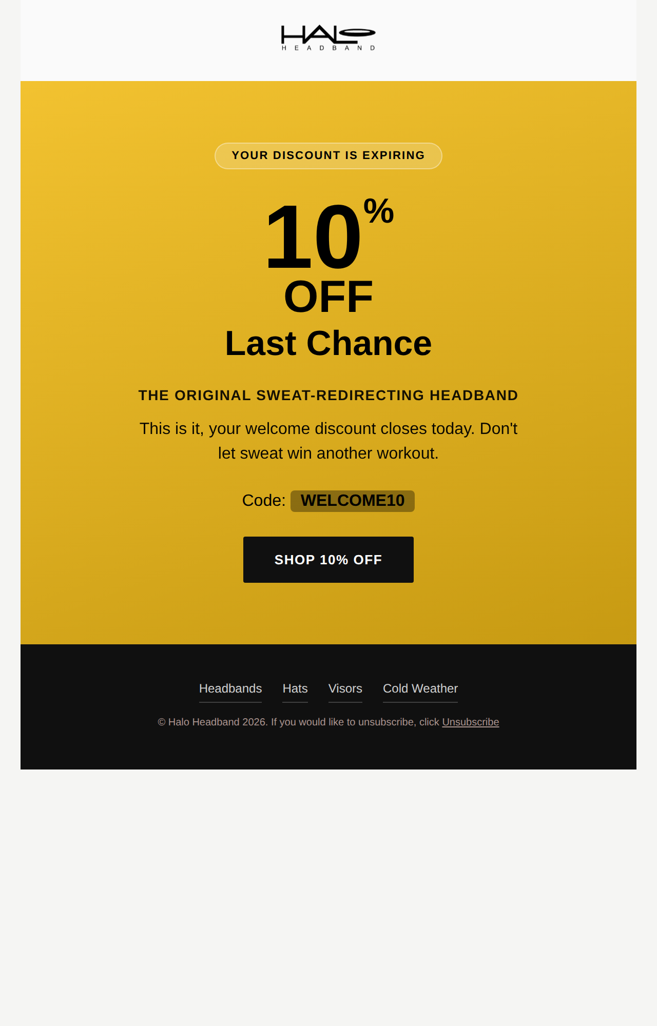 New Halo email 7, last chance