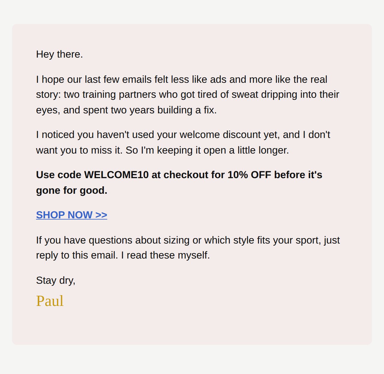 New Halo email 8, founder note