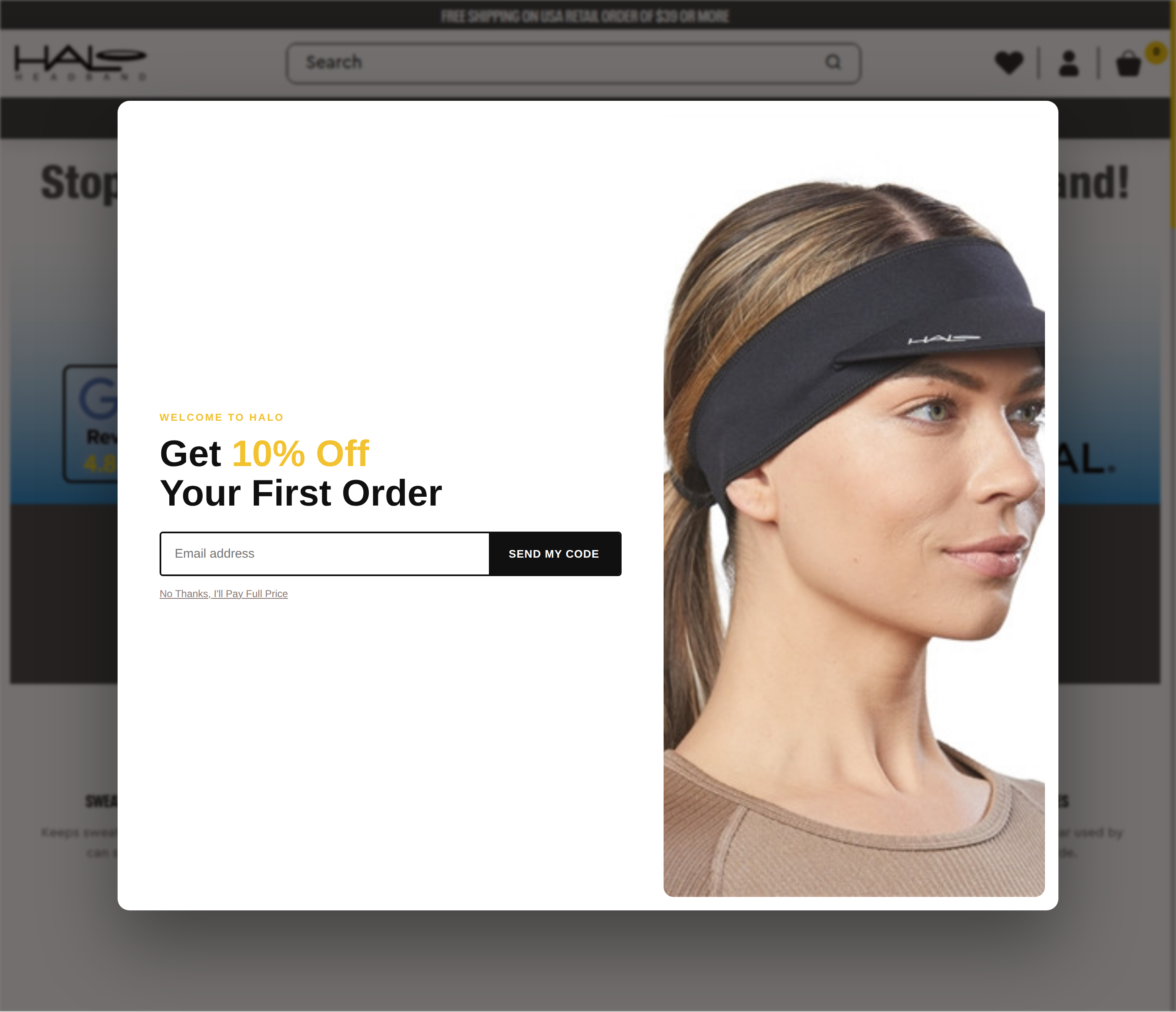 Halo Headband desktop popup